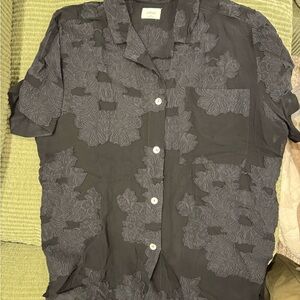 Wilfred Charcoal Floral Lace Blouse